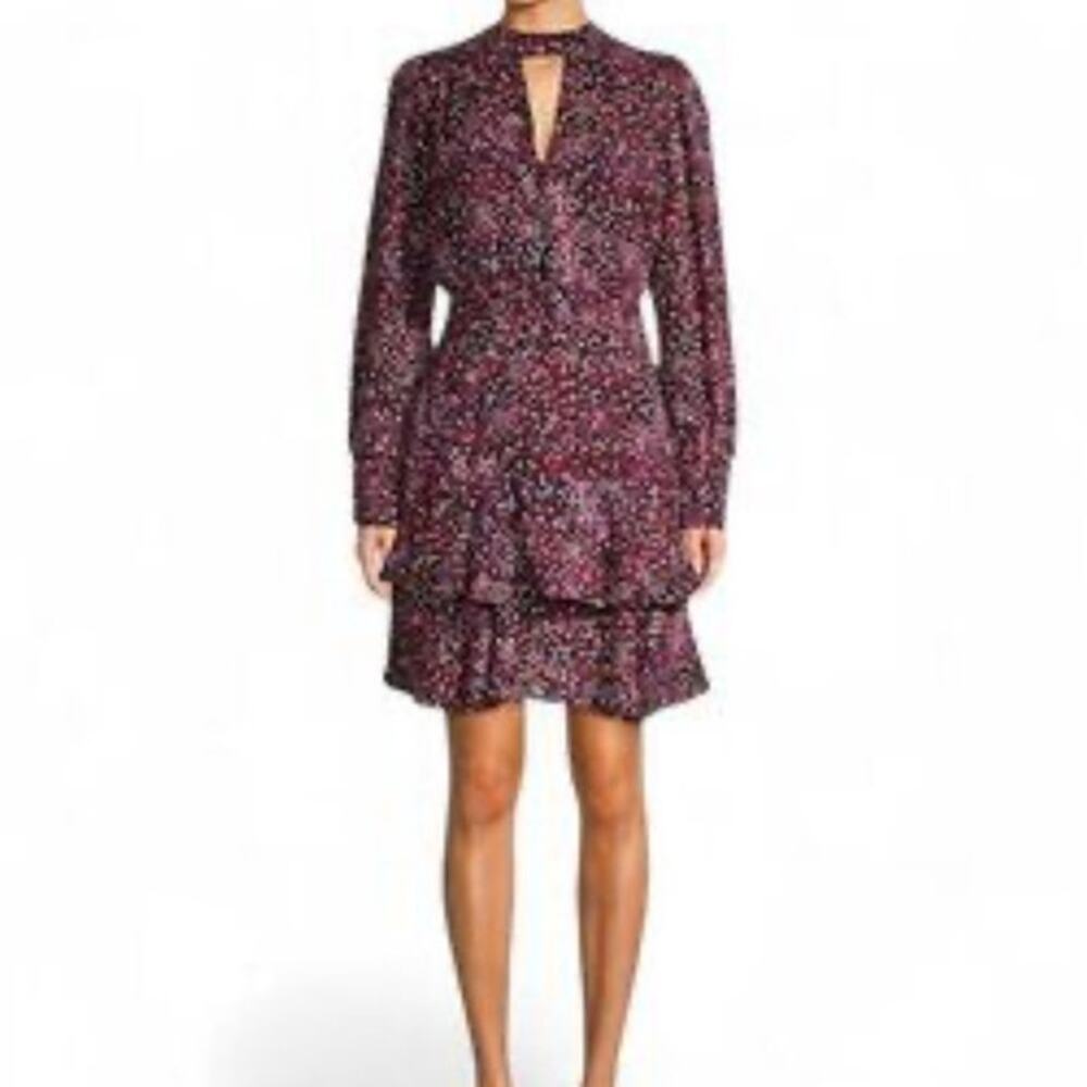 Parker Silk Long Sleeve Mini Dress Size Small